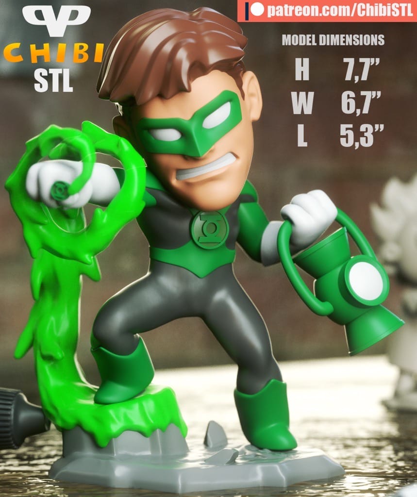 Chibi STL DC漫画 绿灯侠-P站图纸收藏馆