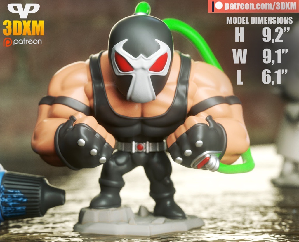 Chibi STL DC漫画 蝙蝠侠 贝恩-P站图纸收藏馆