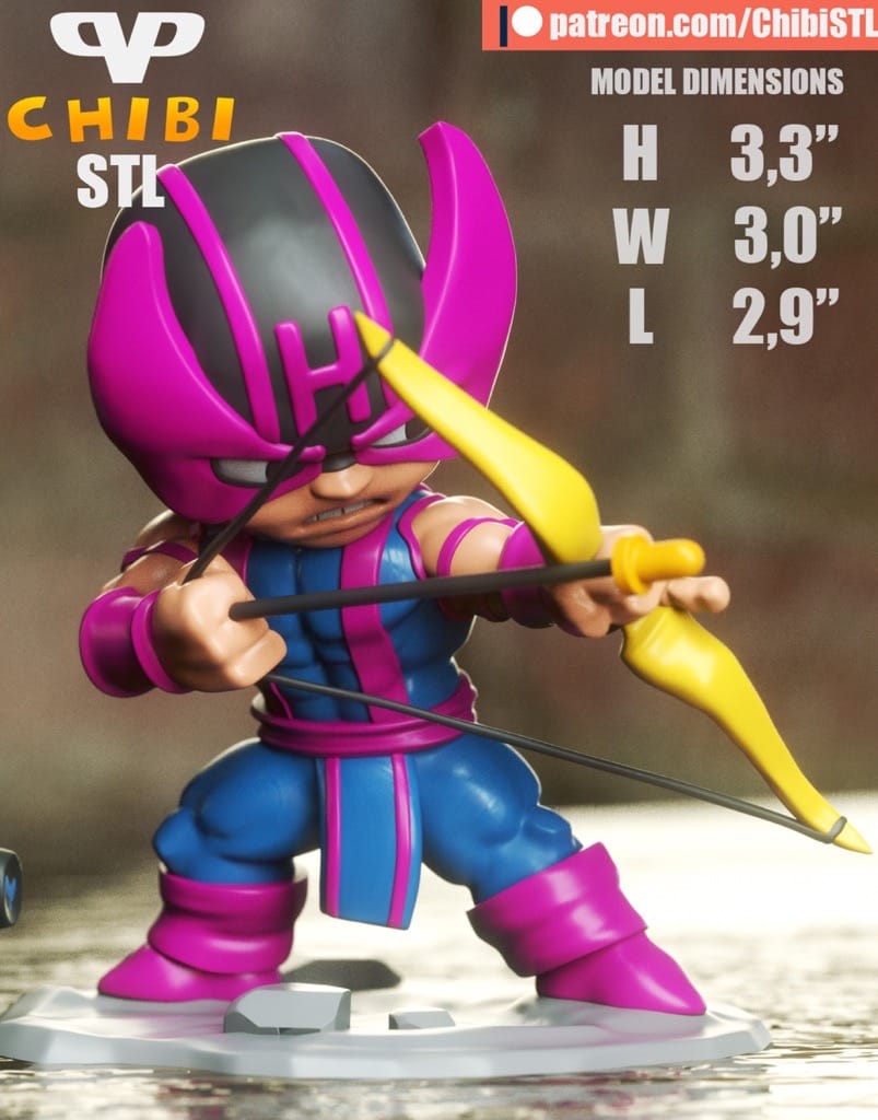 Chibi STL 漫威 鹰眼-P站图纸收藏馆