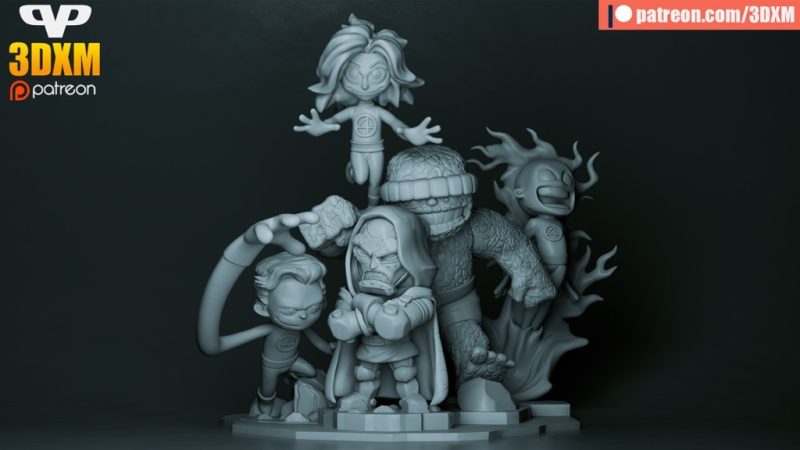 Chibi STL 漫威 神奇四侠-P站图纸收藏馆