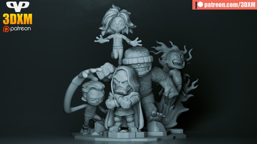 Chibi STL 漫威 神奇四侠-P站图纸收藏馆