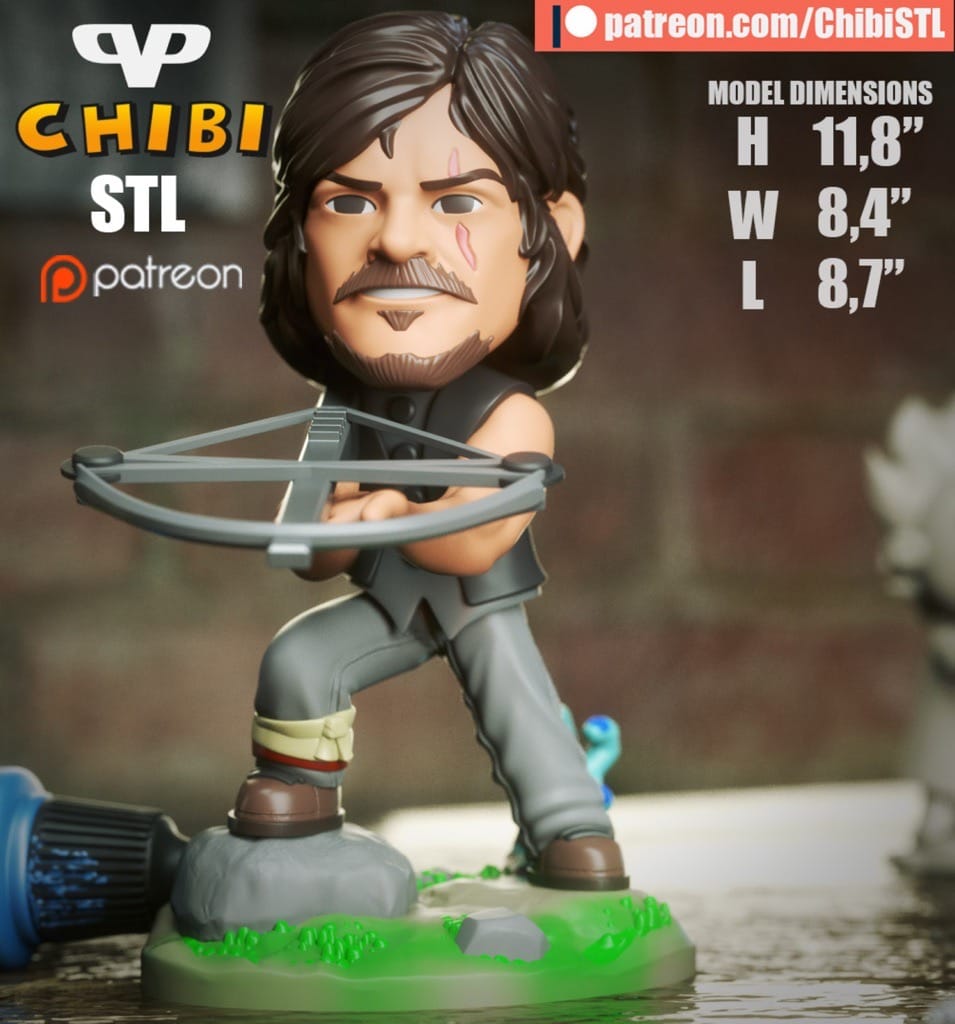 Chibi STL 行尸走肉 弩哥达里尔-P站图纸收藏馆