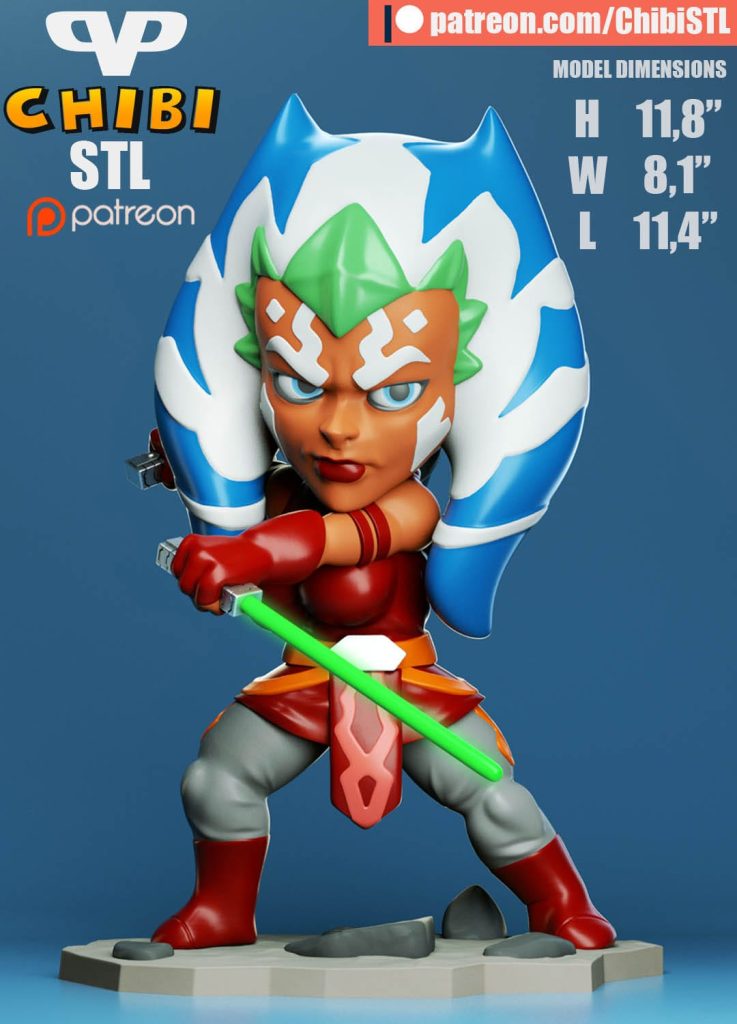 Chibi STL 星球大战 阿索卡·塔诺-P站图纸收藏馆