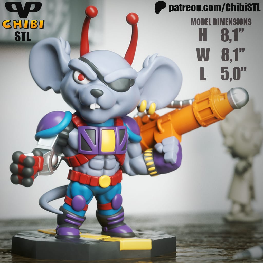 Chibi STL 火星鼠骑士 莫多-P站图纸收藏馆