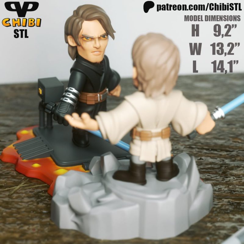 Chibi STL 星球大战 欧比-旺·肯诺比对战阿纳金-P站图纸收藏馆