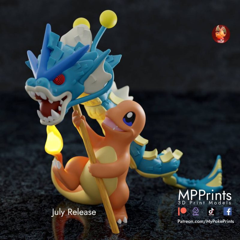 口袋妖怪 小火龙和暴鲤龙-P站图纸收藏馆