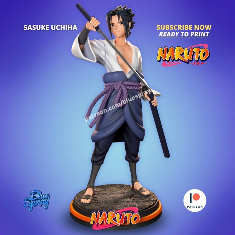 Blue Spray 火影忍者 宇智波佐助-P站图纸收藏馆