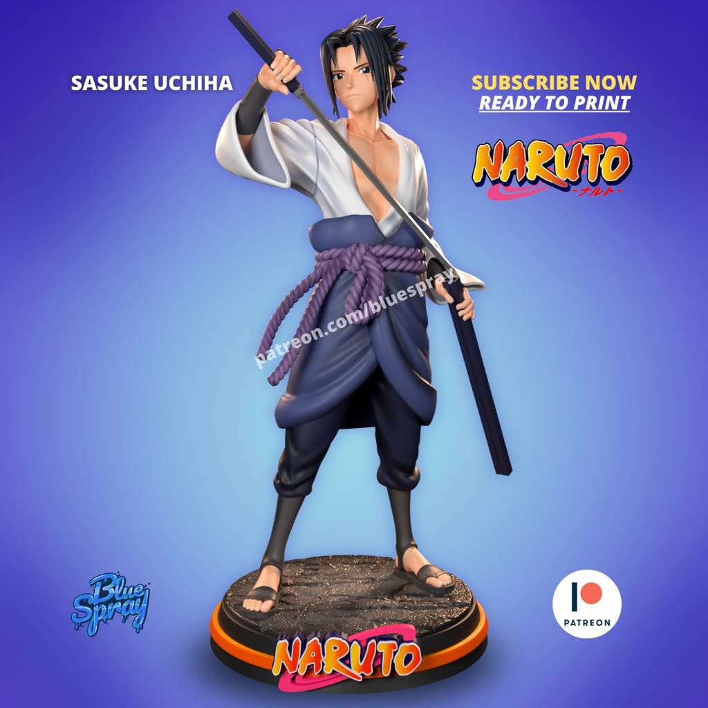 Blue Spray 火影忍者 宇智波佐助-P站图纸收藏馆