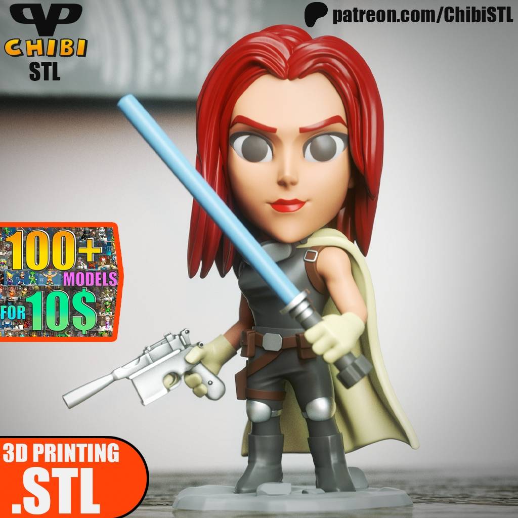 Chibi STL 星球大战 天行者 玛拉·杰德-P站图纸收藏馆