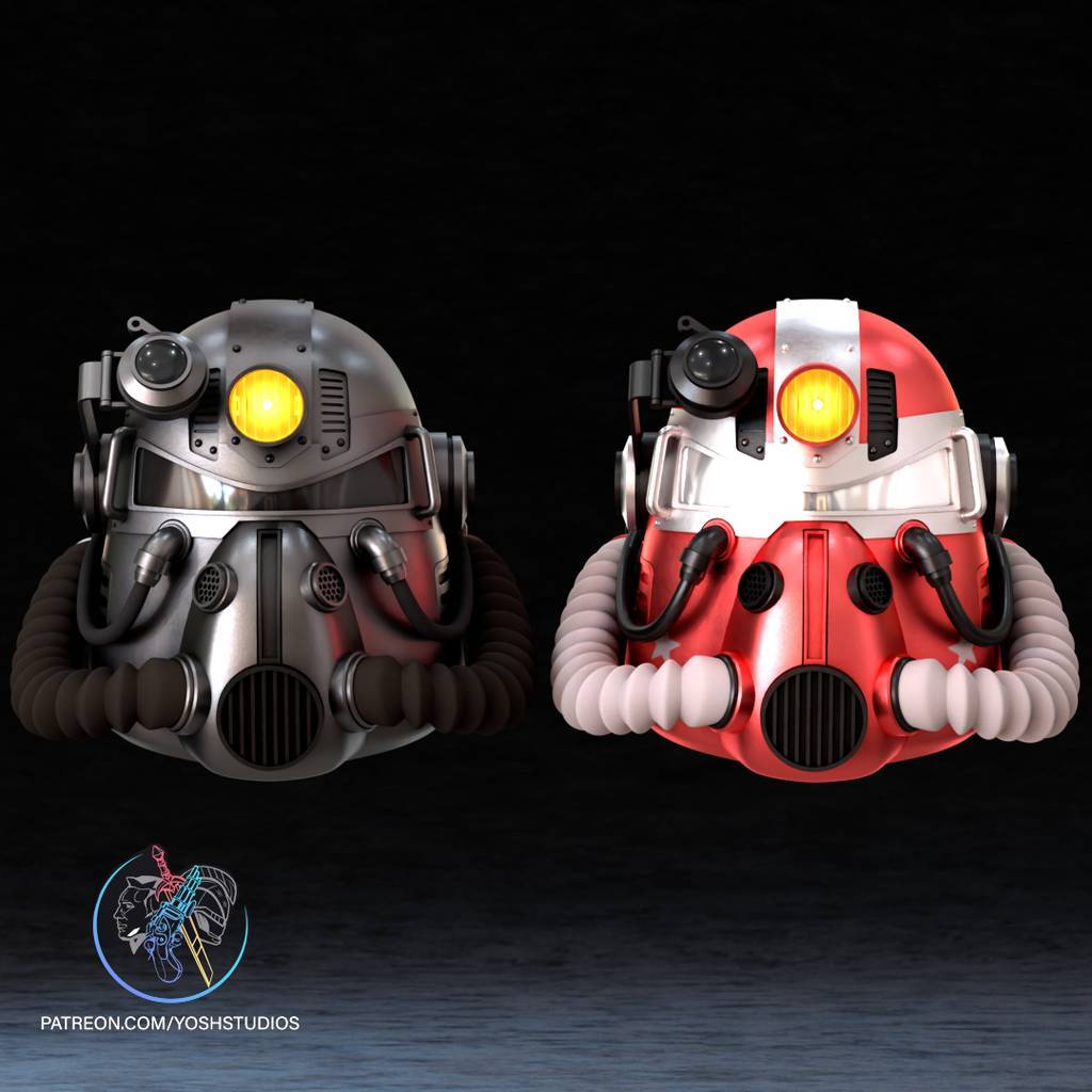 图片[2]-Yosh 辐射 T-51动力战斗步兵装甲头盔-P站图纸收藏馆