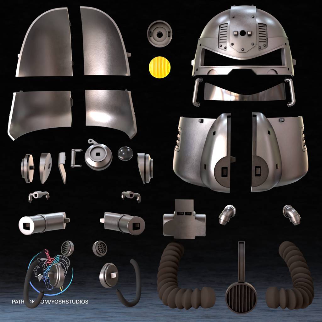 图片[4]-Yosh 辐射 T-51动力战斗步兵装甲头盔-P站图纸收藏馆