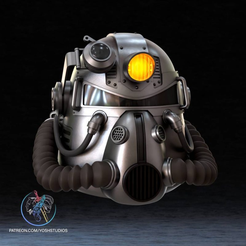 Yosh 辐射 T-51动力战斗步兵装甲头盔-P站图纸收藏馆