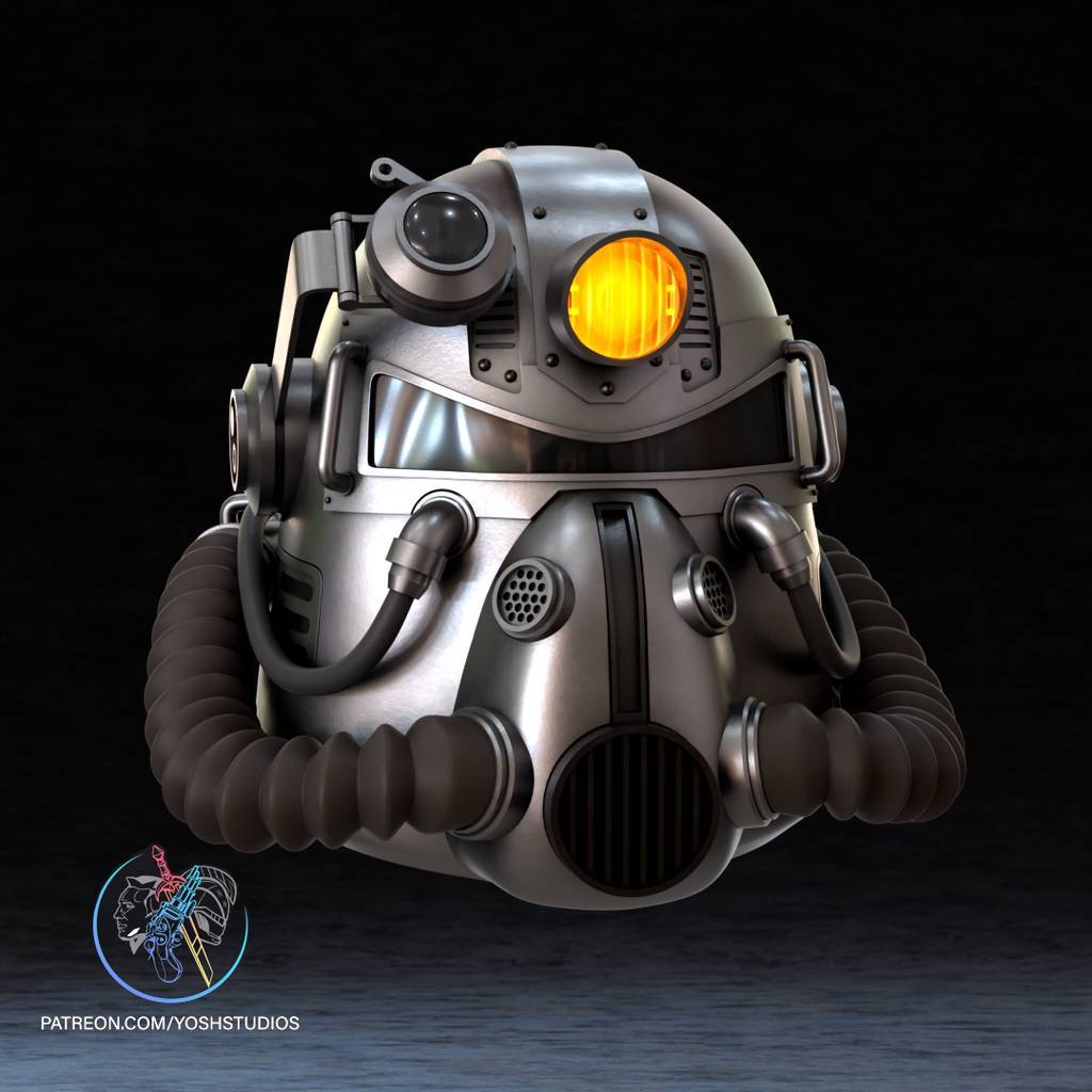 Yosh 辐射 T-51动力战斗步兵装甲头盔-P站图纸收藏馆