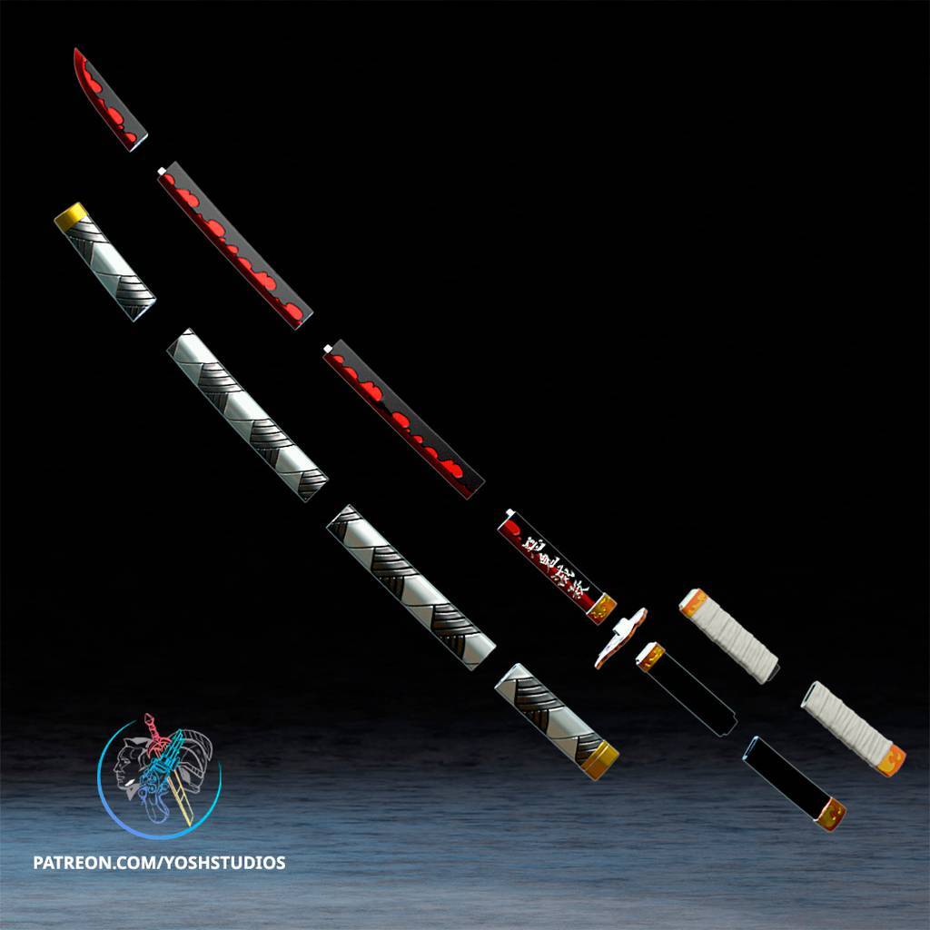 图片[4]-Yosh 恶魔杀手的武士刀-P站图纸收藏馆