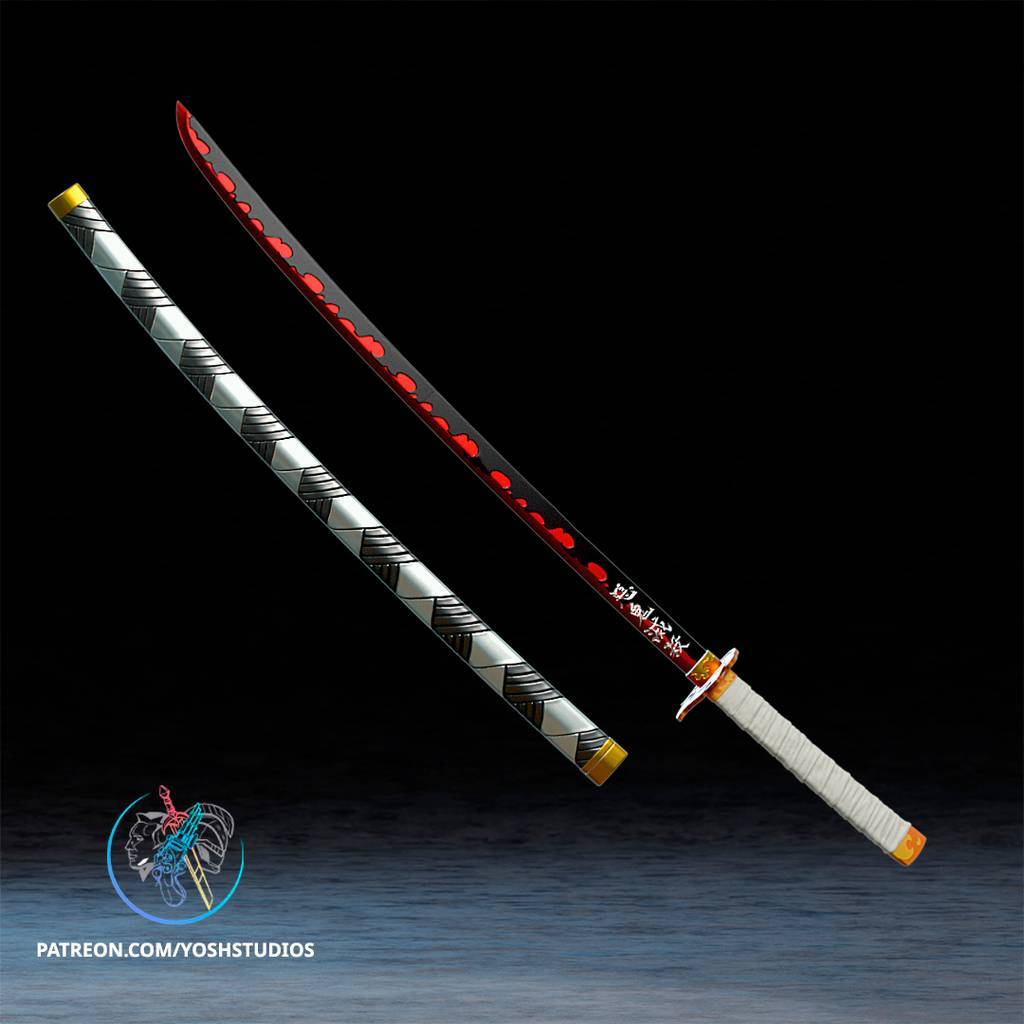 图片[2]-Yosh 恶魔杀手的武士刀-P站图纸收藏馆
