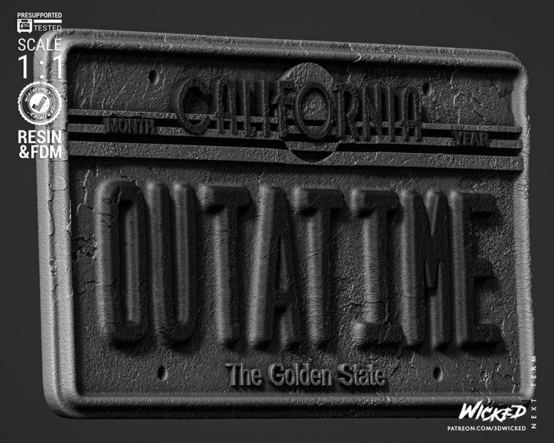 3DWicked 回到未来 汽车牌照-P站图纸收藏馆