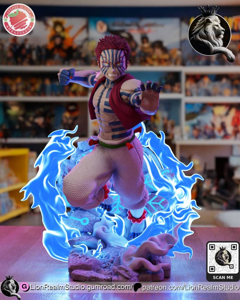 LionRealm 鬼灭之刃 猗窝座-P站图纸收藏馆