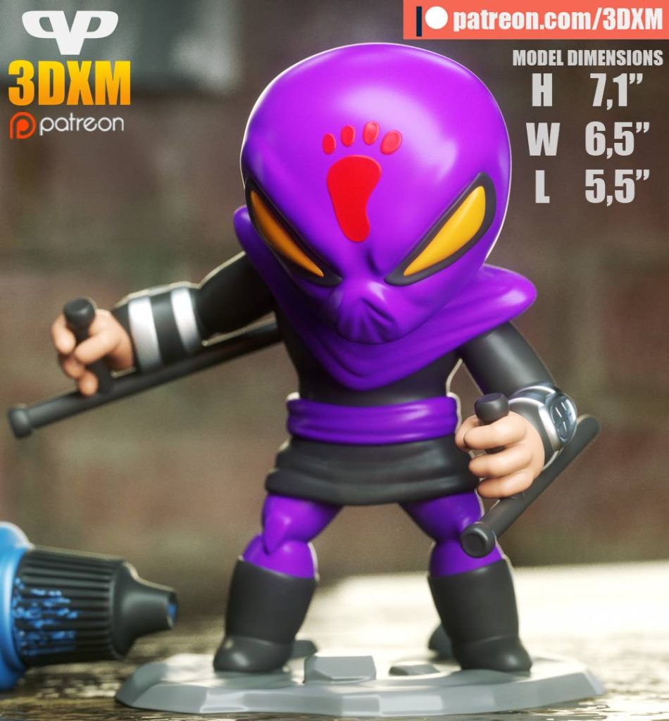 Chibi STL 忍者神龟 大脚兵-P站图纸收藏馆