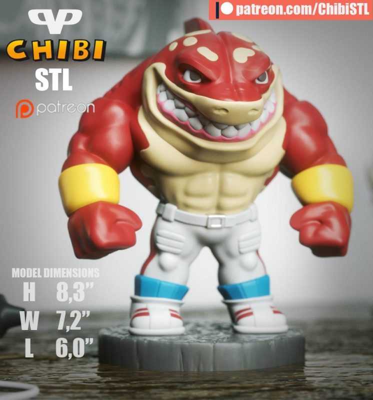 Chibi STL 鲨鱼侠 大力丸-P站图纸收藏馆
