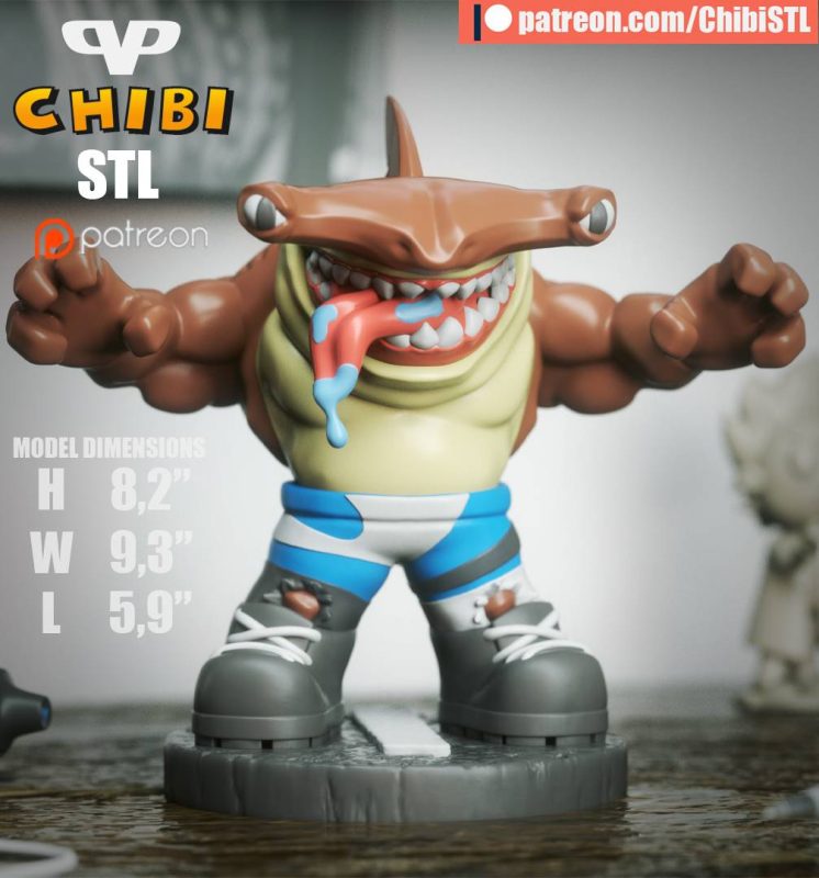 Chibi STL 街头鲨鱼 Jab-P站图纸收藏馆