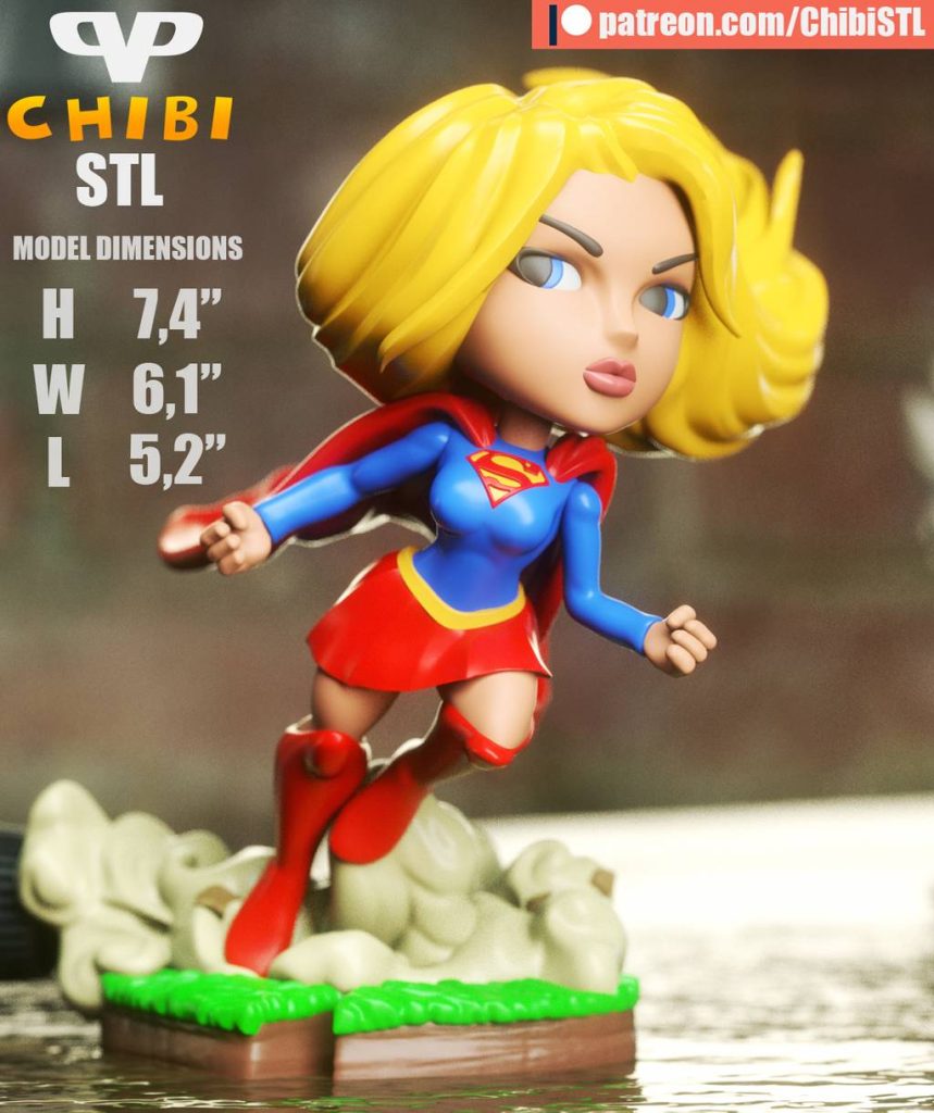 Chibi STL DC漫画 女超人-P站图纸收藏馆