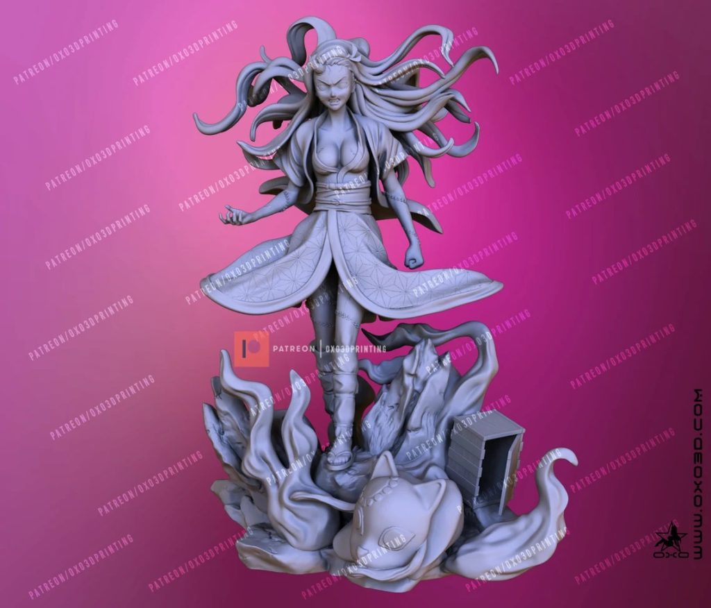 OXO3D 鬼灭之刃 灶门祢豆子-P站图纸收藏馆