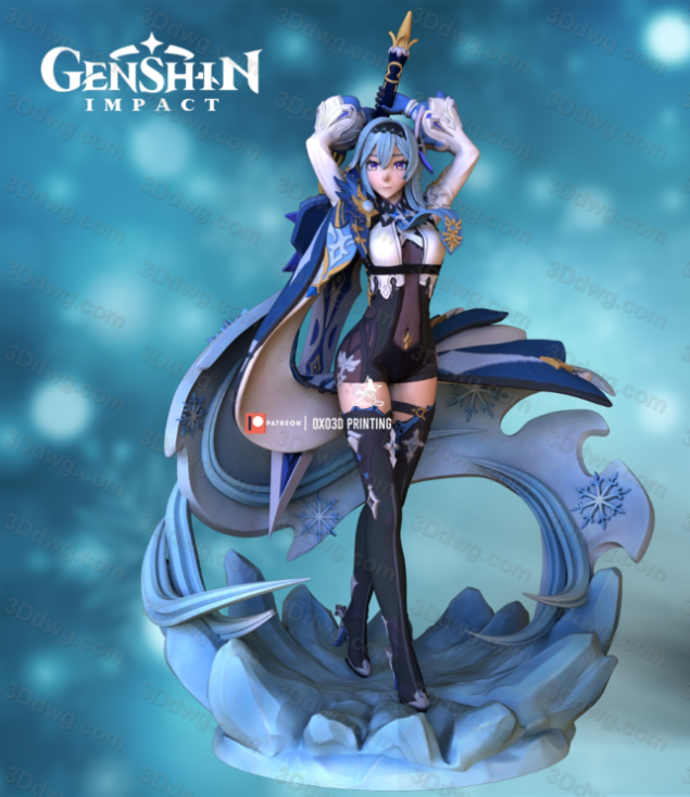 OXO3D 原神 优菈-P站图纸收藏馆