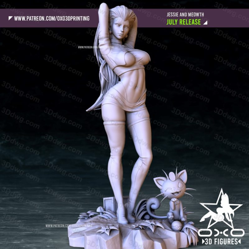 OXO3D 精灵宝可梦 武藏和喵喵-P站图纸收藏馆