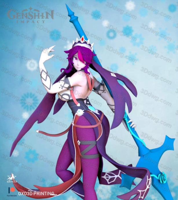 OXO3D 原神 罗莎莉亚-P站图纸收藏馆