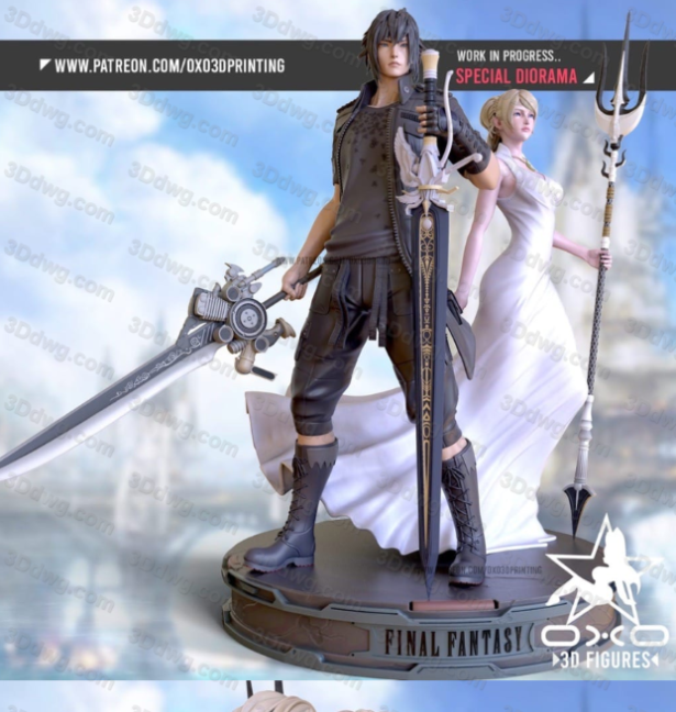 OXO3D 最终幻想 露娜和诺克提斯-P站图纸收藏馆