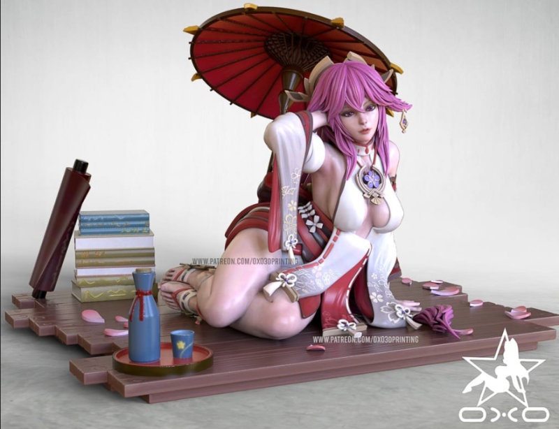 OXO3D 原神 八重神子-P站图纸收藏馆