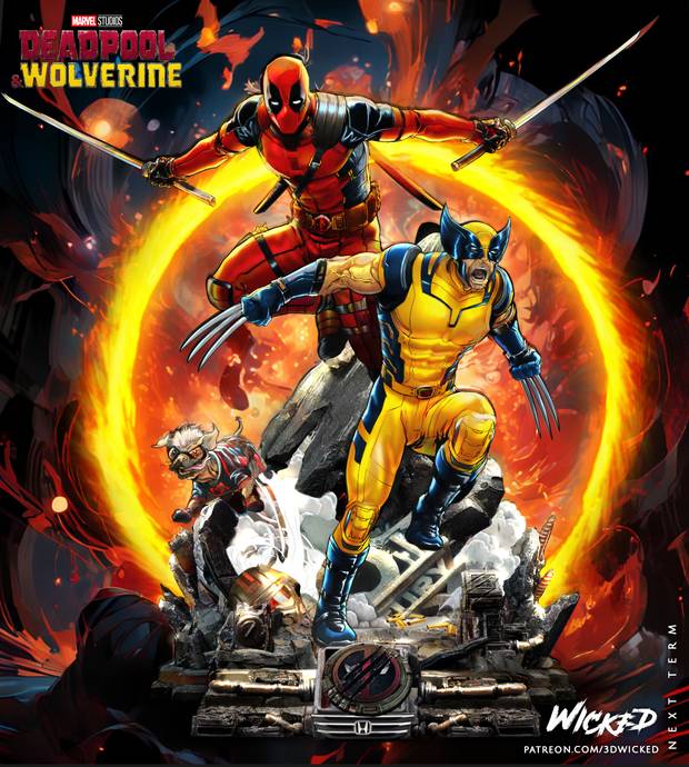 3DWicked 漫威 死待和金钢狼-P站图纸收藏馆