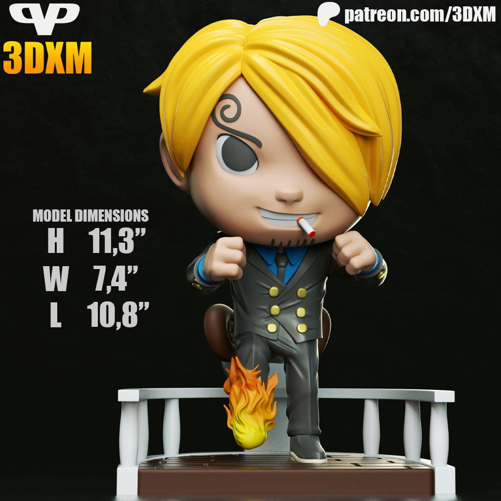 Chibi STL 海贼王 桑吉-P站图纸收藏馆