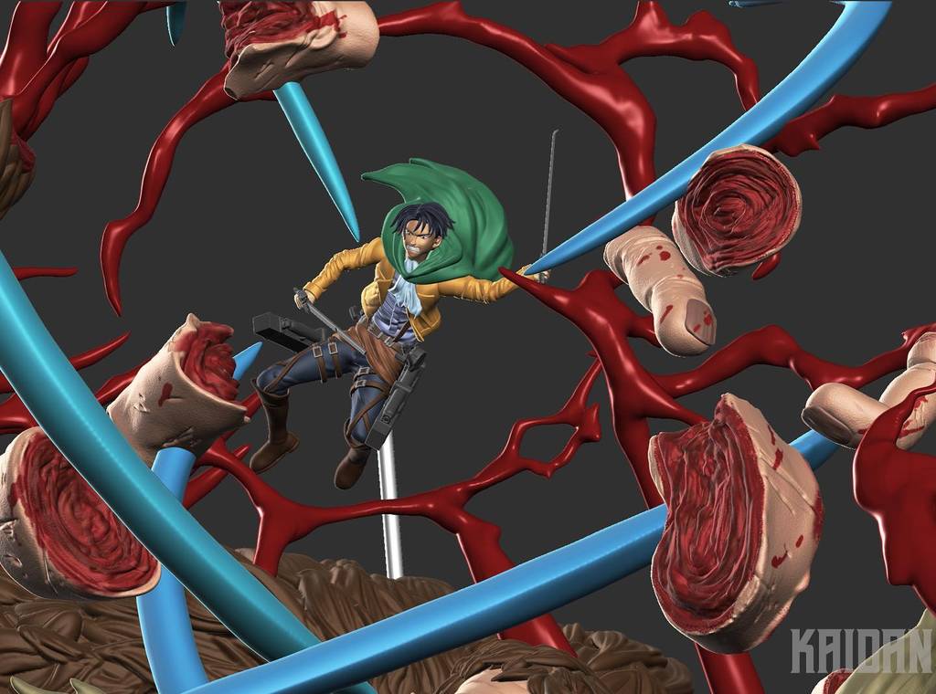 图片[2]-Kaidan 进击的巨人 利威尔VS兽之巨人-P站图纸收藏馆