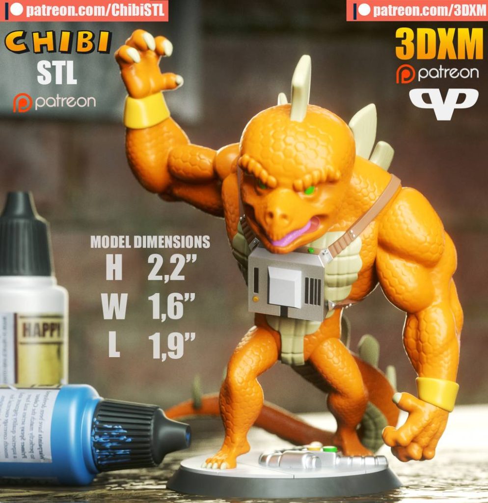 图片[1]-Chibi STL 漫威 恐龙人斯特格隆-P站图纸收藏馆