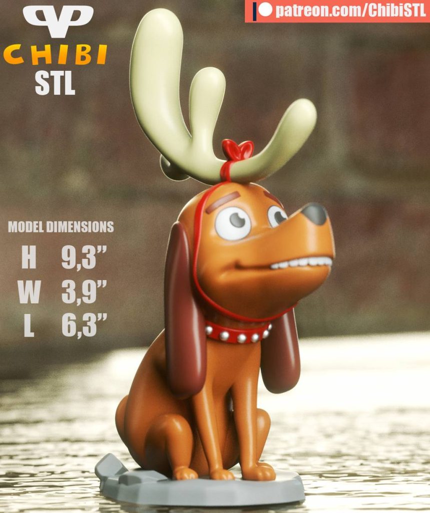 Chibi STL 绿毛怪格林奇 小狗Max-P站图纸收藏馆