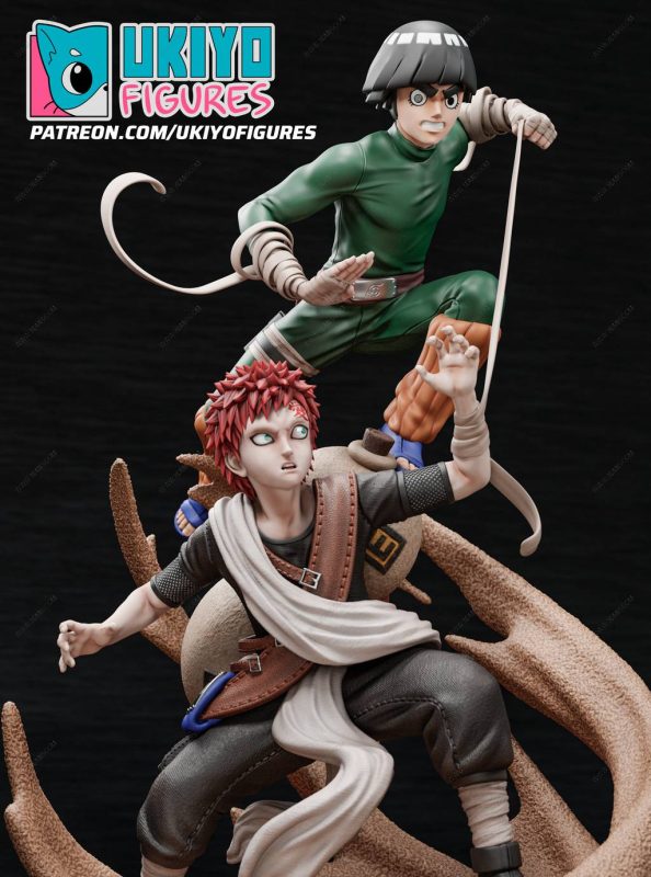 火影忍者 李洛克vs我爱罗-P站图纸收藏馆