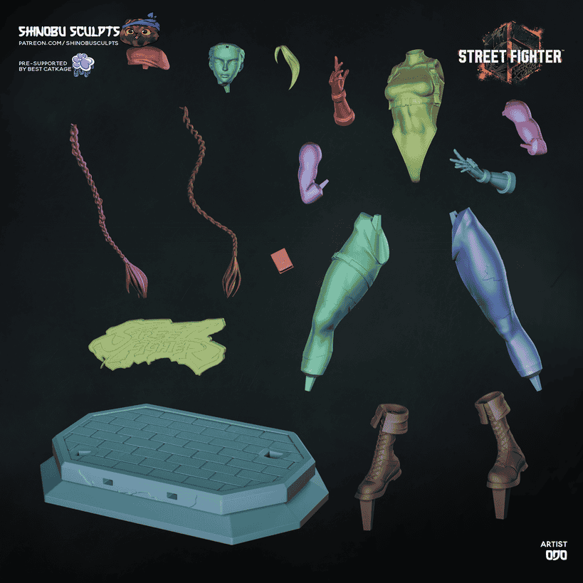 图片[4]-Shinobu Sculpts 街头霸王 嘉米·怀特-P站图纸收藏馆