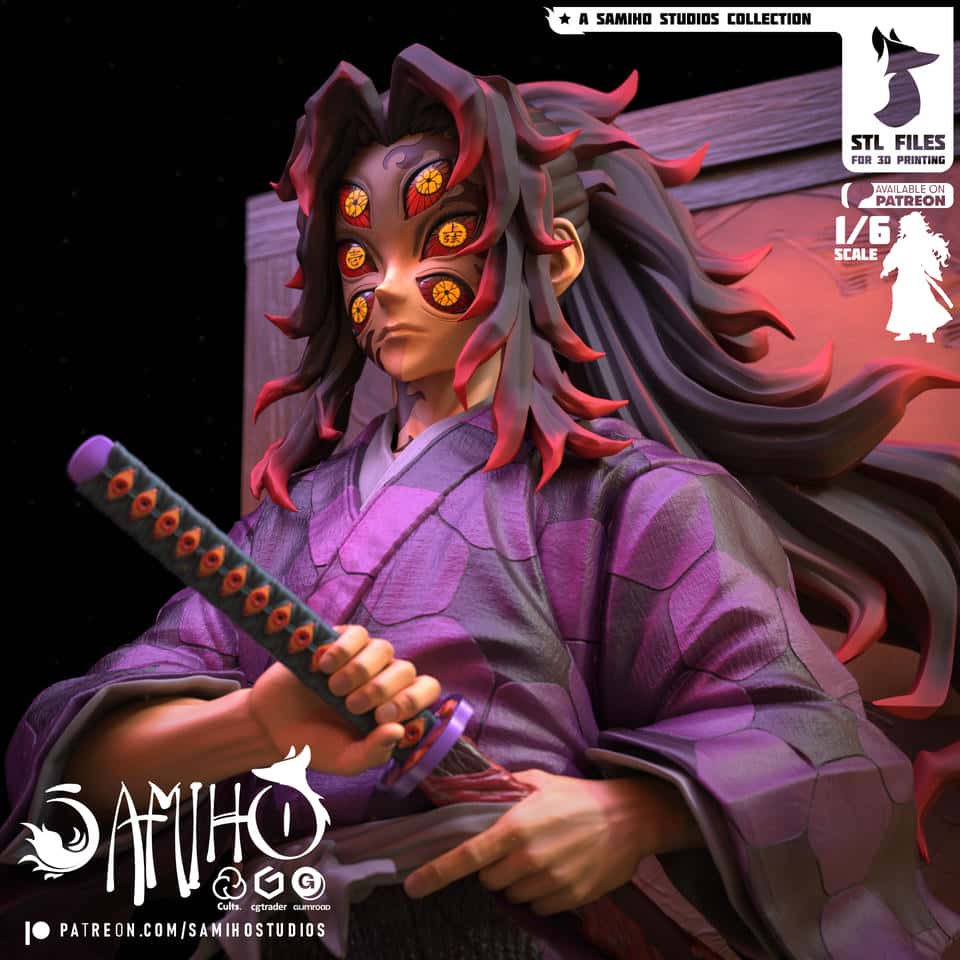 图片[3]-Samiho 鬼灭之刃 黑死牟-P站图纸收藏馆