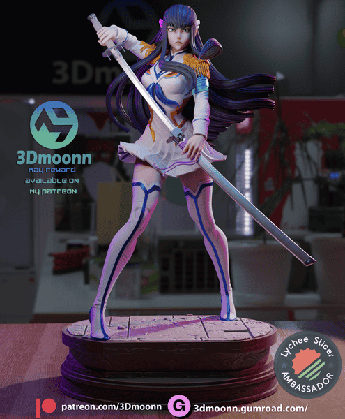 3Dmoonn 斩服少女 鬼龍院皐月-P站图纸收藏馆