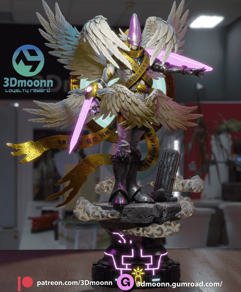 3Dmoonn 数码兽 神圣天使兽-P站图纸收藏馆