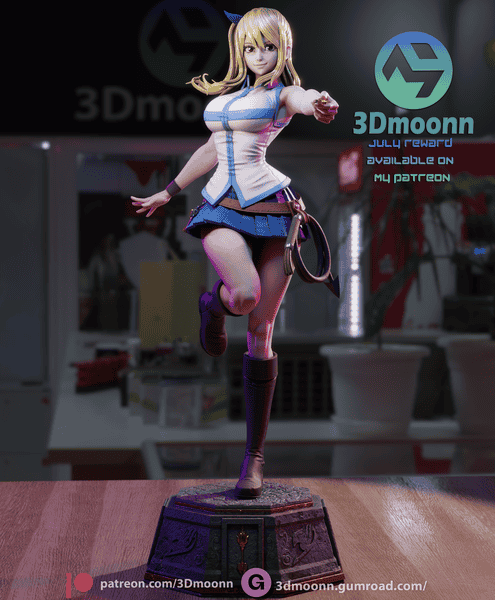 3Dmoonn 妖精的尾巴 露西·哈特菲利亚-P站图纸收藏馆