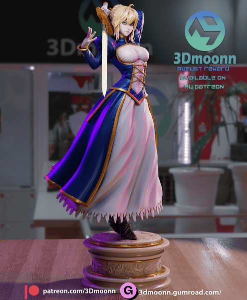 3Dmoonn 命运之夜‌ 阿尔托莉雅·潘德拉贡-P站图纸收藏馆