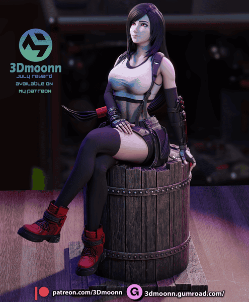 3Dmoonn 最终幻想 蒂法·洛克哈特-P站图纸收藏馆