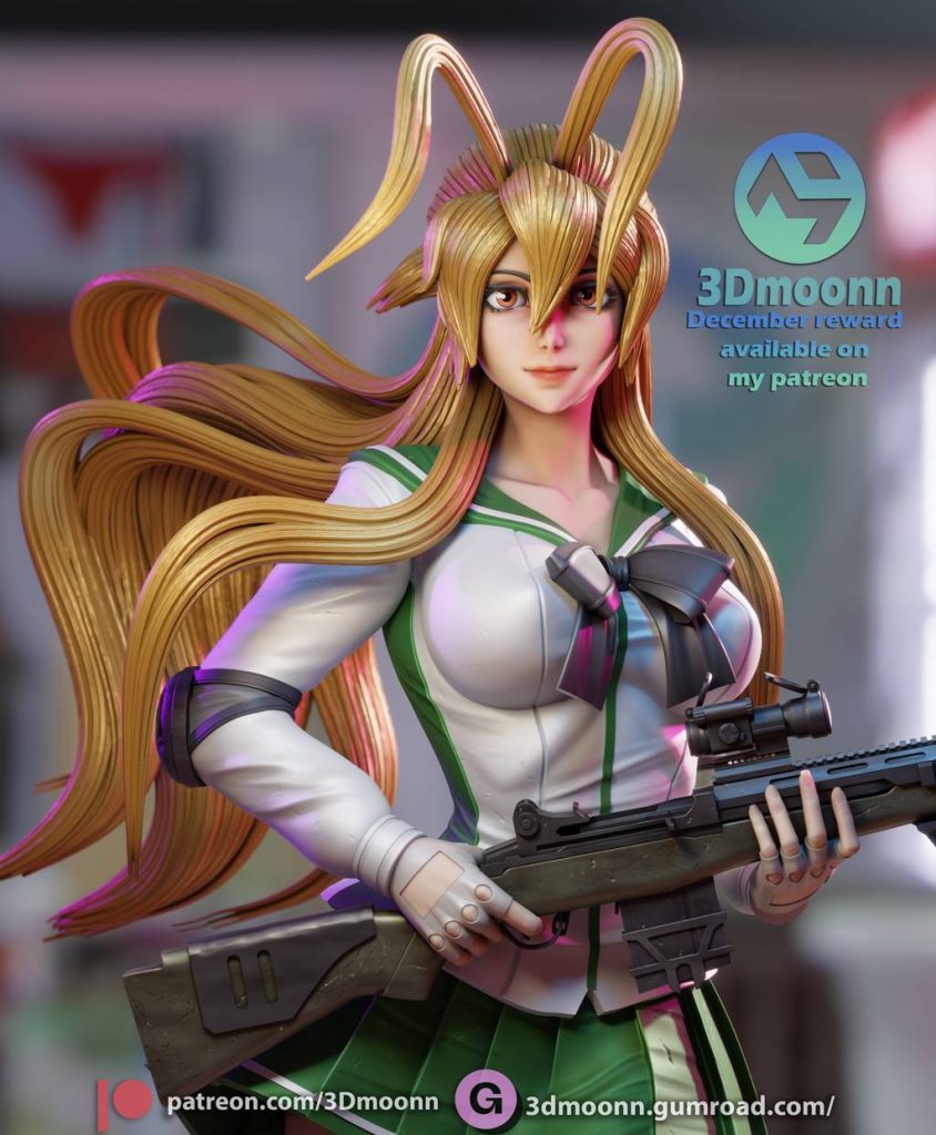 图片[2]-3Dmoonn 学园默示录 宫本丽-P站图纸收藏馆