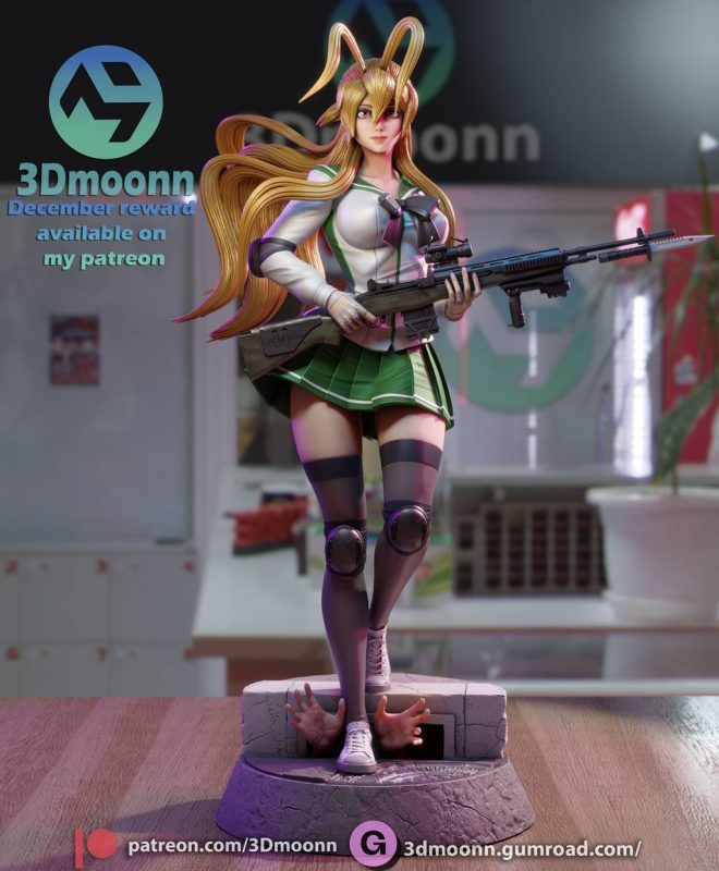 3Dmoonn 学园默示录 宫本丽-P站图纸收藏馆