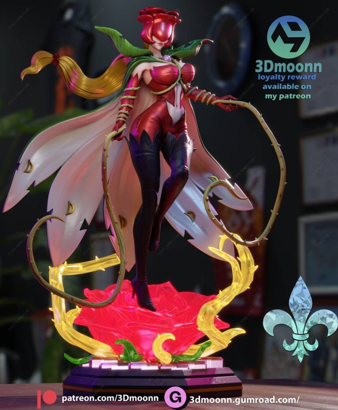 3Dmoonn 数码暴龙 蔷薇兽-P站图纸收藏馆