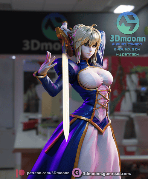 图片[2]-3Dmoonn 命运之夜‌ 阿尔托莉雅·潘德拉贡-P站图纸收藏馆