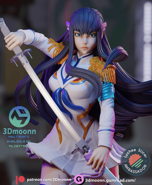 图片[2]-3Dmoonn 斩服少女 鬼龍院皐月-P站图纸收藏馆