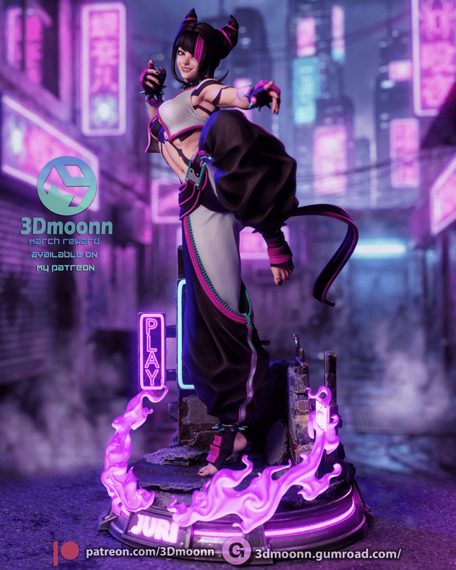 3Dmoonn 街头霸王 朱莉-P站图纸收藏馆